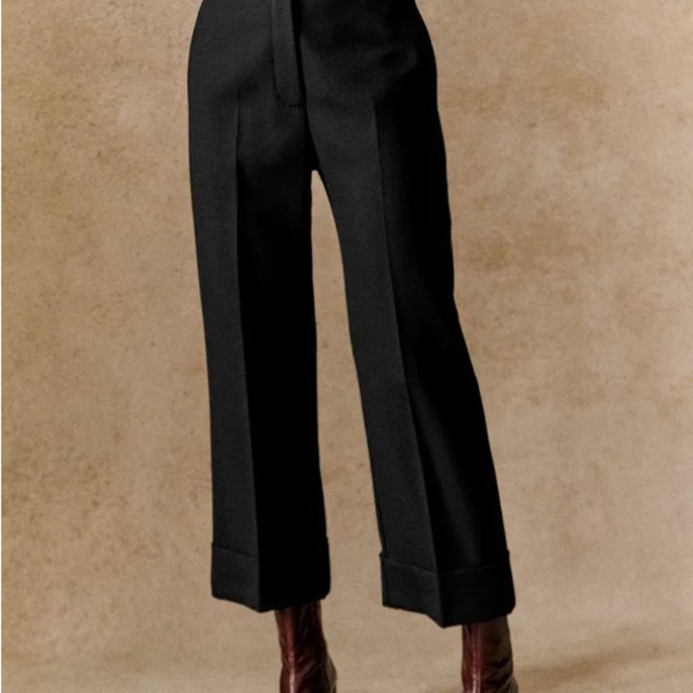 Sezane Black Cropped Women's Pants